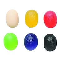 CanDo 10-1896 Gel Squeeze Ball, Large Cylindrical, 6-piece Set, Tan through Black