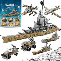 Nanuitoy Aircraft Carrier Building Blocks Set,Military Battleship Vehicle Aircraft Model Toy,Construction 6 in 1 Cruiser Ocean Ship Building Toy for 6 Years Up Boys,STEM Building Set Toy,559PCS