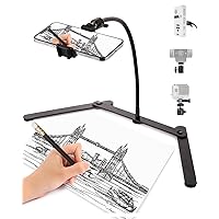 Adjustable Phone Tripod, Phone Stand for Recording, Overhead Phone Mount, Tabletop Tripod for Cookie Decorating and Teaching Online Live Streaming and Showing Drawing Sketching Cooking