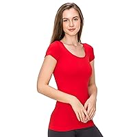 Kurve Scoop Neck Cap Sleeve Seamless Top, UV Protective Fabric UPF 50+ (Made with Love in The USA)