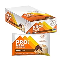 PROBAR - Meal Bar, S'Mores, Non-GMO, Gluten-Free, Healthy, Plant-Based Whole Food Ingredients, Natural Energy, 3 Ounce, 12 Count (Pack of 1)