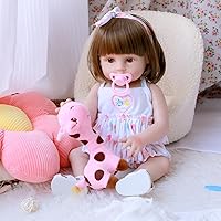 Lifelike Reborn Baby Dolls 18 Inch Realistic Newborn Girl Baby Doll with Doll Clothes & Accessories Best Birthday Set for Girls Age 3+
