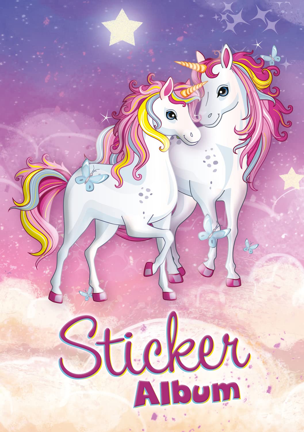 HERMA 15425 Sticker Album Unicorn DIN A5 Blank (16 Pages, Coated Special Paper) Sticker Scrapbook for Collecting, 1 Sticker Book for Girls, Blank