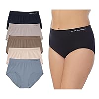 Jones New York Underwear for Women Modern Brief Full Coverage Seamless Stretch Comfort Panties - 5 Pack Multipack