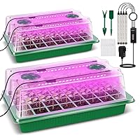 Verdenu Seed Starter Tray with Grow Light, 2 Pack 80 Cells Seed Starter Kit with Humidity Dome, Adjustable Brightness Seed Tray with Smart Timer, 3 Modes, 4 Timing, Seed Germination Kit for Indoor