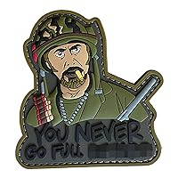Never Go Full: Humorous Morale Patch with Hook and Loop - Funny Tactical Military Patches, PVC Patch, Dog Rubber Patch, Morale Patches for Backpacks, Helmet and Other Military Tactical Gears
