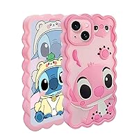 Compatible with iPhone 15/iPhone 14/iPhone 13 Case, Stich Cute 3D Cartoon Cool Soft Silicone Animal Character Protector Boys Kids Girls Gifts Cover Housing Skin For iPhone 13/iPhone 14/iPhone 15
