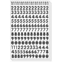 Numbers Arabic Sticker - Primary 0-9 Digi Count Label Decorative (5 Sheets, Black)