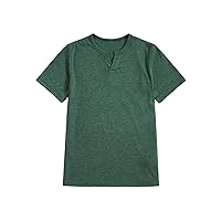 Milumia Boys Casual Henley Shirt Short Sleeve Solid T-Shirt