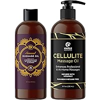 Massage Oils for Massage Therapy Bundle - Maple Holistics Massage Oil Kit with 16 Fl Oz Aromatherapy Lavender Massage Oil for Couples Plus Cellulite Massage Oil Made with Pure Essential Oils