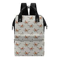 Pheasant On Natural Waterproof Mommy Bag Diaper Bag Backpack Multifunction Large Capacity Travel Bag