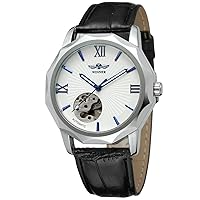 FORSINING Men's Fashion Automatic Skeleton Analog Leather Strap Watch with Hardlex Dial Window WRG8116M3S2