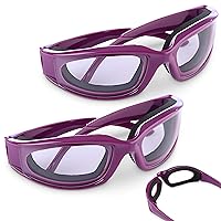 Onion Cutting Goggles Safety Glasses for Women - 2Pcs Onion Goggles for Women Dust Goggles Adult Airsoft Eye Protection Glasses - Kitchen Accessories purple onions Eye Goggles for Dust Protection