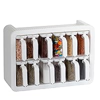 Spice Rack, Spice Rack Wall Mount, Seasoning Containers, Spice Rack for Cabinet, Spice Rack with Jars, Seasoning Organizer, Spice Rack Organizer