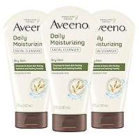 Daily Moisturizing Facial Cleanser with Soothing Non-GMO Oat, Hydrating Face Washfor Soft & Supple Skin, Free of Parabens, Sulfates, Fragrance, Dyes & Soaps, 5 fl. oz, Pack of 3