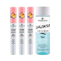Volume Booster Lash Primer Mascara 3-Pack & Remove Like a Boss Waterproof Eye Makeup Remover Bundle | Vegan & Cruelty Free