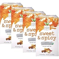 Teas Organic Sweet and Spicy Caffeine Free Herbal ,18 Count (Pack of 4)