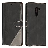 Smartphone Flip Cases Compatible with Xiaomi Pocophone F1 Case, Pocophone F1 Wallet Case Slim PU Leather Phone Case Flip Folio Leather Case Card Holders Shockproof Protective Case with Wrist Strap Fli