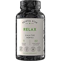 Relax (60 Capsules) - Helps Calm Nerves with Ashwagandha, American Skullcap And Kava Kava - NON-GMO