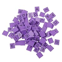 Zeaya 100Pcs/Set Wooden Colourful Scrabble Tiles Mix Letters Varnished Alphabet Scrabbles (Purple)