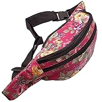 Topkids Accessories Fashion Bum Bags Floral Bumbags Festival Bum Bags Bum Bag Bumbag Bumbags for Ladies Travel Bag Waist Bag Fanny Pack for Adults, Women, Ladies, Men, Floral Pink, One Size, Bum Bag
