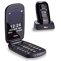 TTfone Lunar TT750 Big Button Simple Easy Clamshell Unlocked Flip Mobile Phone - Black