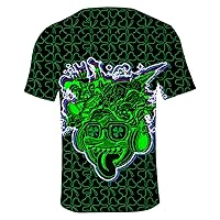 Saint Patricks Day 3D Color Printed Short Sleeve T-Shirts,Lucky Green Shamrock Ptinted Personality Casual T-Shirts.