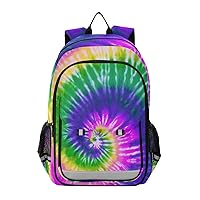 ALAZA Tie Dye Design Swirl Colorful Laptop Backpack Purse for Women Men Travel Bag Casual Daypack with Compartment & Multiple Pockets