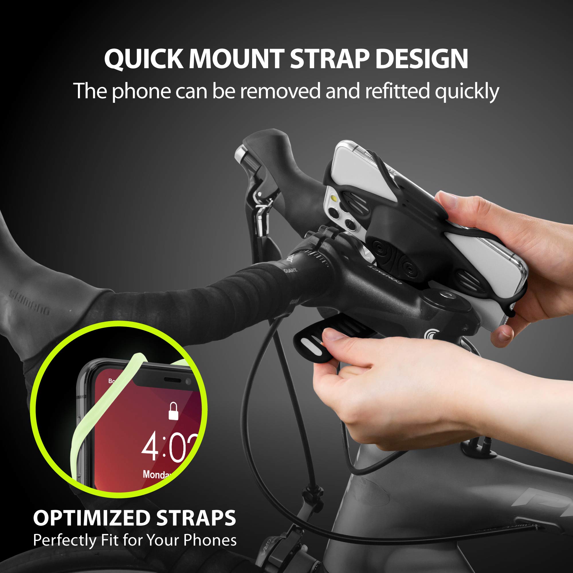 Bone】 Bike Tie Pro 4 Bike Phone Mount Bicycle Phone Holder for Stem Mounting 4.7