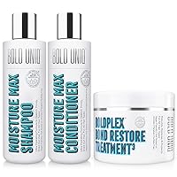 Bold Uniq Boldplex 3 Bond Restore Treatment & Moisturizing Shampoo & Conditioner Bundle. Hydrating & Conditioning, Adds Moisture & Shine. Paraben & Sulfate Free. Vegan & Cruelty Free.