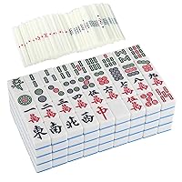 Japanese Riichi Mahjong Set - White and Yellow Large Size Tiles and Vinyl Case - Yellow Mountain Imports