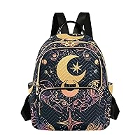 ALAZA Moon Stars Alchemy Witch Mini Backpack Purse for Women Travel Bag Fashion Daypack Back Pack Shoulder Bag