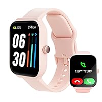 SLIDE Smart Fitness Watch for Men & Women (Pink) Bluetooth 5.3 (Make/Answer Calls), Alexa-Enabled, Large 1.95” HD Screen, IP68 Waterproof, 100 Workout Modes, Heart Rate, Sleep, SpO2 & Stress Monitors