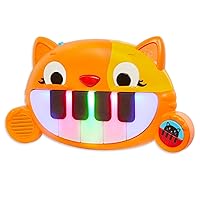 B. toys- B. baby- Mini Meowsic- Mini Toy Keyboard – Baby Piano – Songs, Sounds & Lights – Sensory Baby Toys – 6 Months +