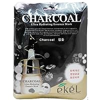 EKEL Korea Cosmetic Skin Care Charcoal Hydrating Essence 3D Mask Pack 5pcs/9pcs (5pcs)