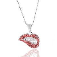 Shiny Sexy Pink Lip Initial Pendant With Fashion Jewelry For Men And Women, Hip Hop Charm Choker Necklace