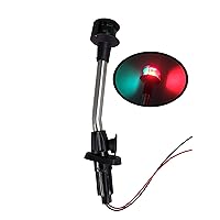 Pactrade Marine Navigation Red Green Angled Pole Bow Light and 2-Prong Pole Base