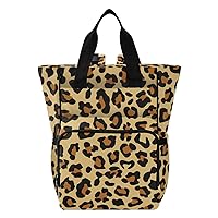 Yellow Camouflage Leopard Diaper Bag Backpack for Baby Boy Girl Large Capacity Baby Changing Totes with Three Pockets Multifunction Travel Baby Bag for Travelling Picnicking Playing
