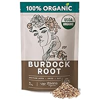 Burdock Root Organic Tea (90 cups) – Liver Cleanse Tea Dry Burdock Tea Organic, Burdock Roots Bulk, Everyday Liver Detox Tea Organic, Diuretic Tea for Water Retention. 1LB