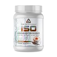 Core Nutritionals ISO, 100% Micro Filtered, Zero Artificial Fillers, 25g Whey Protein Isolate, 32 Servings (Cappucino, 2 Pound)