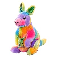 Wild Republic Rainbowkins Kangaroo, Stuffed Animal, 12 Inches, Plush Toy, Fill is Spun Recycled Water Bottles