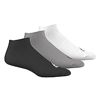 adidas 3-Stripes Performance Ankle Socks 3 Pairs (19-22, Grey/Black/White)
