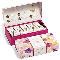Mariposa Tea Sampler with 10 Pyramid Tea Infuser Bags - Fruit, Herb and Flower Tea - Petite Presentation Box Assorted Variety Tea Gift Set