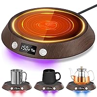 Coffee Mug Warmer - 55W Electric Coffee Warmer for Desk 3 Temp Settings & 2-9 Timer Smart Cup Warmer for Desk Candle Warmer Plate with LED Lights Beverage Tea Milk Warmer for Home & Office