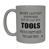 Rogue River Tactical Funny Mechanic Coffee Mug Money Can't Buy Happiness Buys Tools Novelty Cup Great Gift Idea For Men Car Enthusiast Humor Brother or Friend