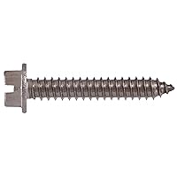 823098 Stainless Steel Hex Washer Head Slotted Sheet Metal Screw, 10 x 2-Inch, 100-Pack, 2 inches, Brown