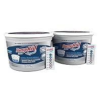 DampRid Hi-Capacity Moisture Absorber Bucket, Fragrance Free, 2 lb. 15.5 oz. & Moisture Detection Strip (2 Pack), Attracts & Traps Excess Moisture