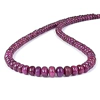 – 18 inches Natural Indian Ruby Stone Bead Necklace 4-7MM Strand Rondelle Real Gemstone Precious Handmade Jewelry Gift Fashion Healing Polished Stone
