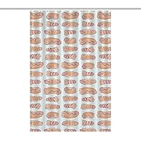 Happy Penis Dick Sweet Bacon Wrapped Shower Curtain Waterproof Bath Curtain Set with Hooks for Bathroom Decoratione 48x72Inch（122x183cm）