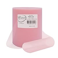 Expo International Decorative Matte Spool of 6 inch X 200 Yards Tulle, Blush Pink